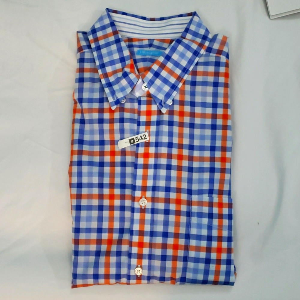 J. McLaughlin Modern Fit Long Sleeve Shirt in Plaid (Size M)
